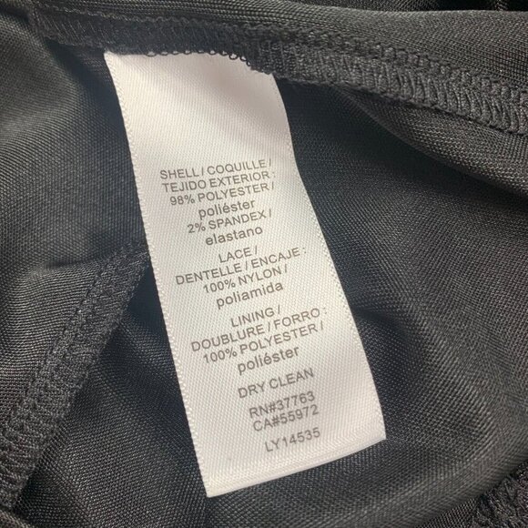 Laundry by Shelli Segal Womens Lace Little Black Dress Size 8 Long Sleeve Zip - Picture 7 of 8